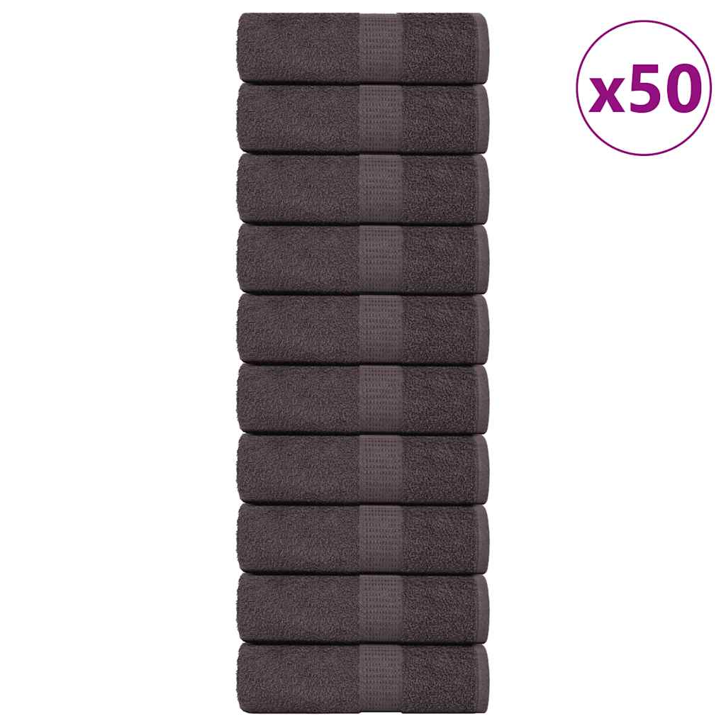 Vidaxl Waschlappen 50 ST 15x21 cm 360 g m² 100% Baumwoll -Anthrazitfarbe