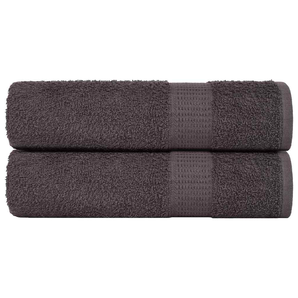 VIDAXL -Handtücher 2 ST 50x100 cm 360 g m² 100% Baumwoll -Anthrazitfarbe