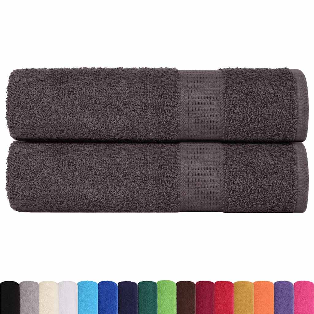 VIDAXL -Handtücher 2 ST 50x100 cm 360 g m² 100% Baumwoll -Anthrazitfarbe
