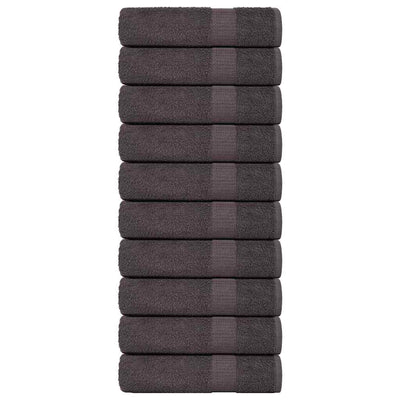 VIDAXL -Handtücher 10st 50 x 100 cm 360 g m² 100% Baumwoll -Anthrazitfarbe