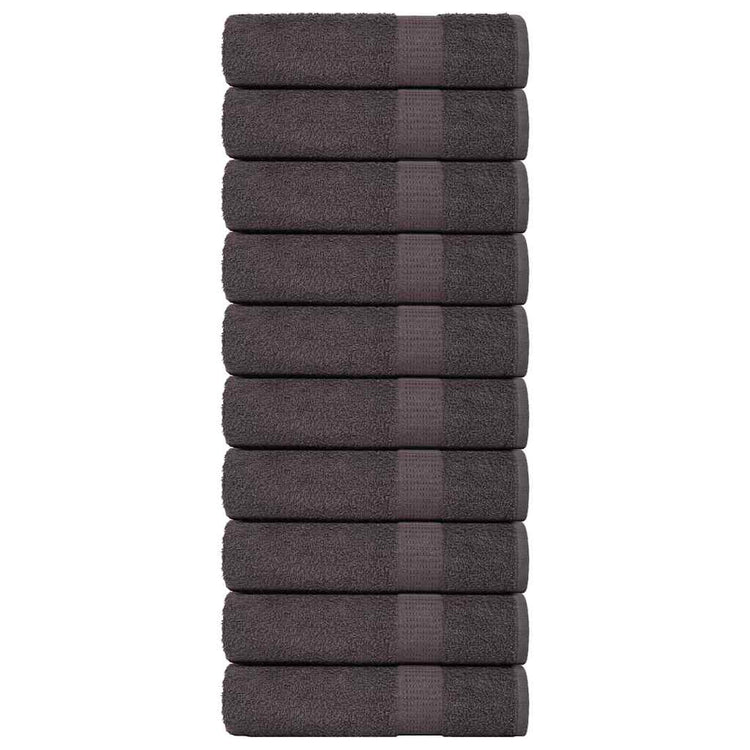 VIDAXL -Handtücher 10st 50 x 100 cm 360 g m² 100% Baumwoll -Anthrazitfarbe