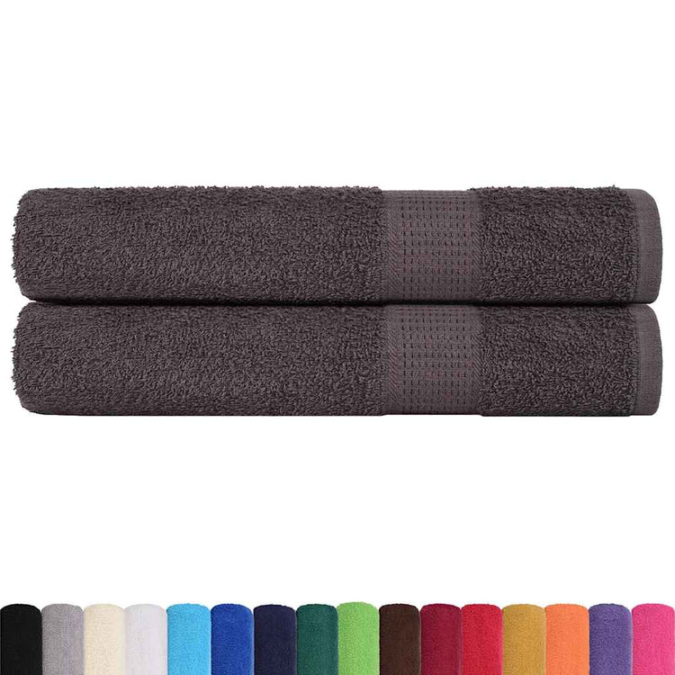 VIDAXL -Handtücher 2 ST 100x200 cm 360 g m² 100% Baumwoll -Anthrazitfarbe