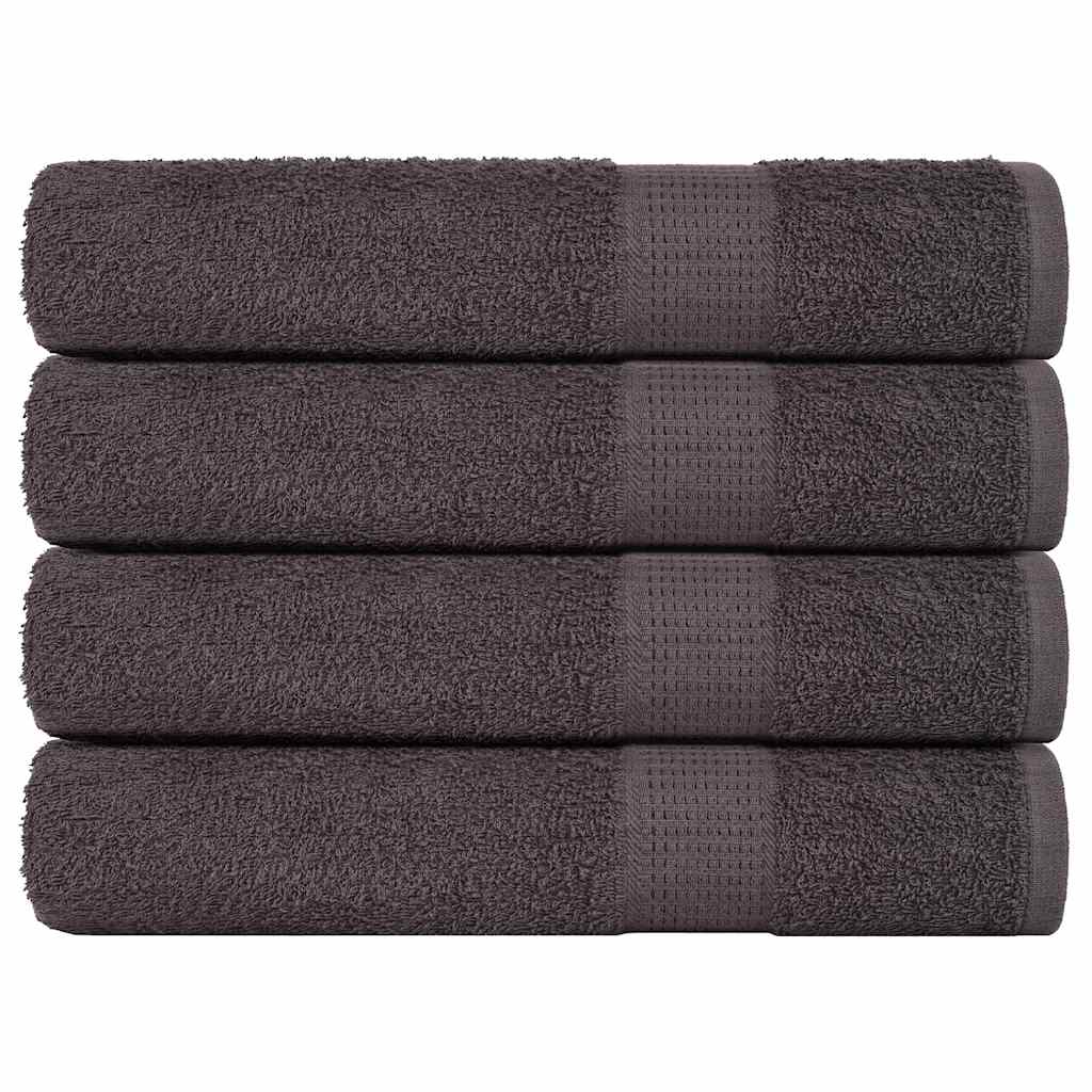 VIDAXL -Handtücher 4 ST 100x200 cm 360 g m² 100% Baumwoll -Anthrazitfarbe