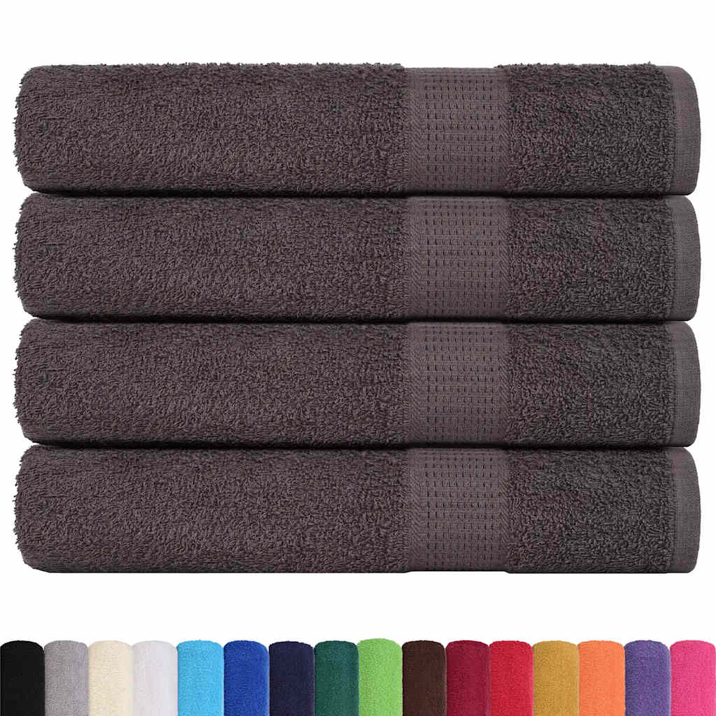 VIDAXL -Handtücher 4 ST 100x200 cm 360 g m² 100% Baumwoll -Anthrazitfarbe