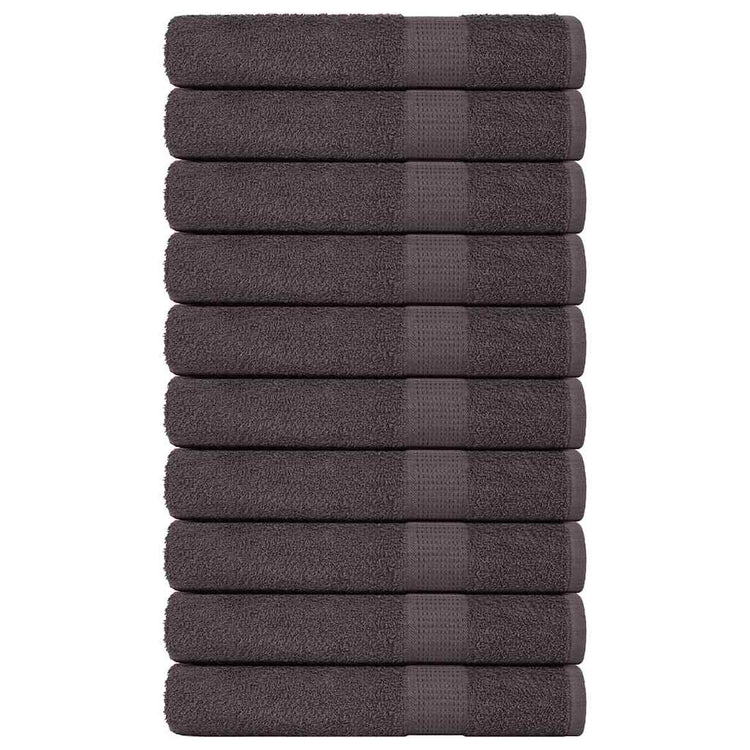 VIDAXL -Handtücher 10 ST 100x200 cm 360 g m² 100% Baumwoll -Anthrazitfarbe