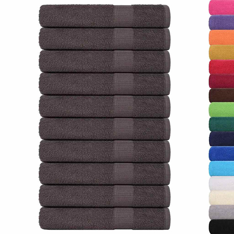 VIDAXL -Handtücher 10 ST 100x200 cm 360 g m² 100% Baumwoll -Anthrazitfarbe