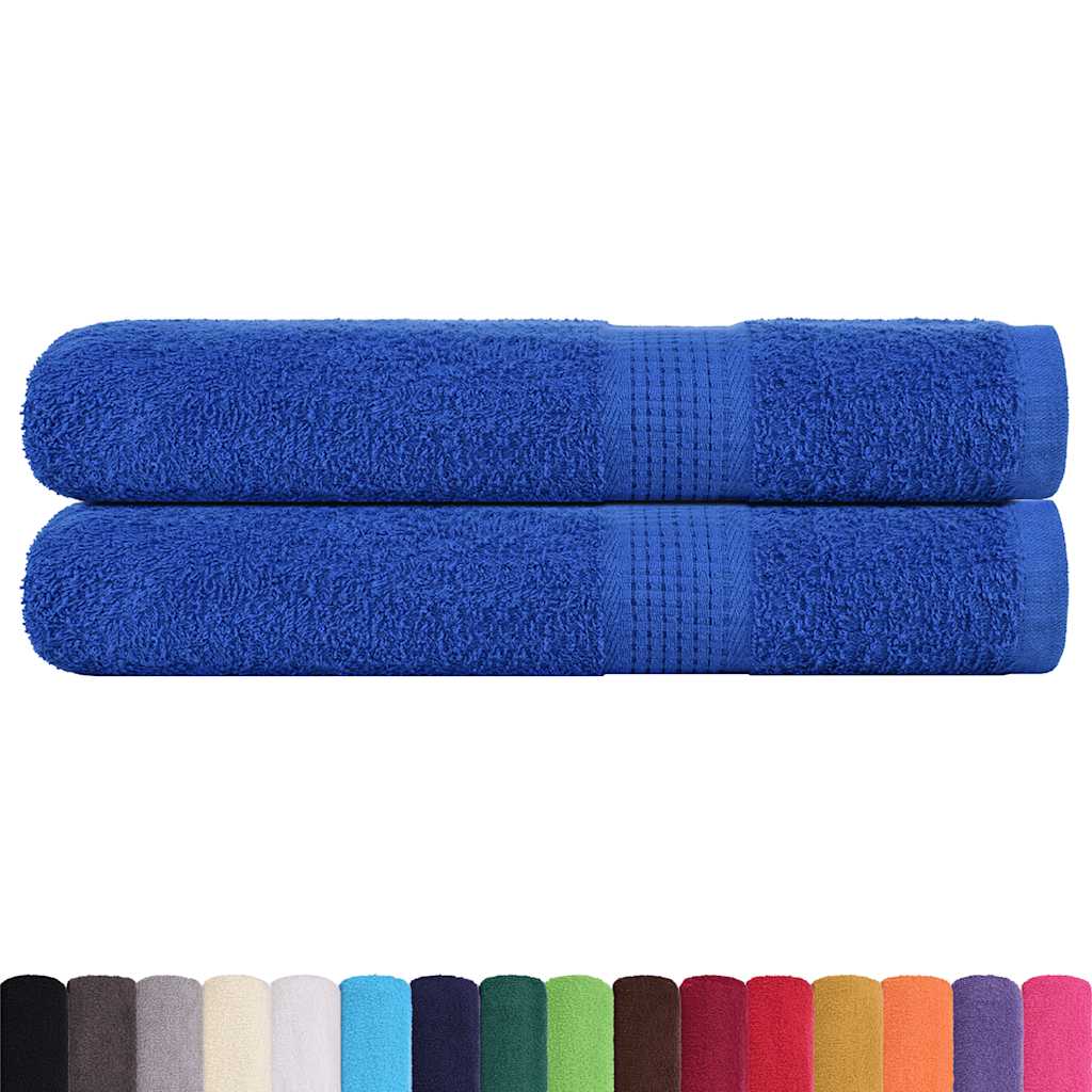 VIDAXL -Handtücher 2 PCs 100x200 cm 360 g m² 100% Baumwollblau