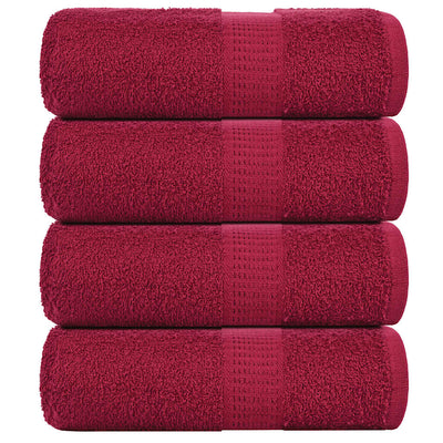 Vidaxl -Seifenwischtücher 4 PCs 30 x 30 cm 360 g m² 100% Baumwollburgunderrot