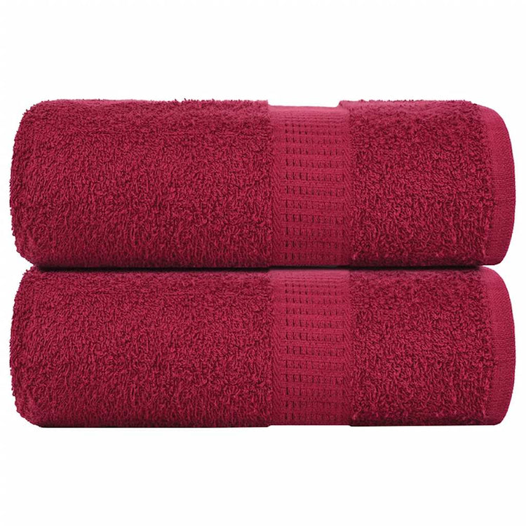 VIDAXL Gäste Wischtücher 2 PCs 30x50 cm 360 g m² 100% Baumwollburgunderrot