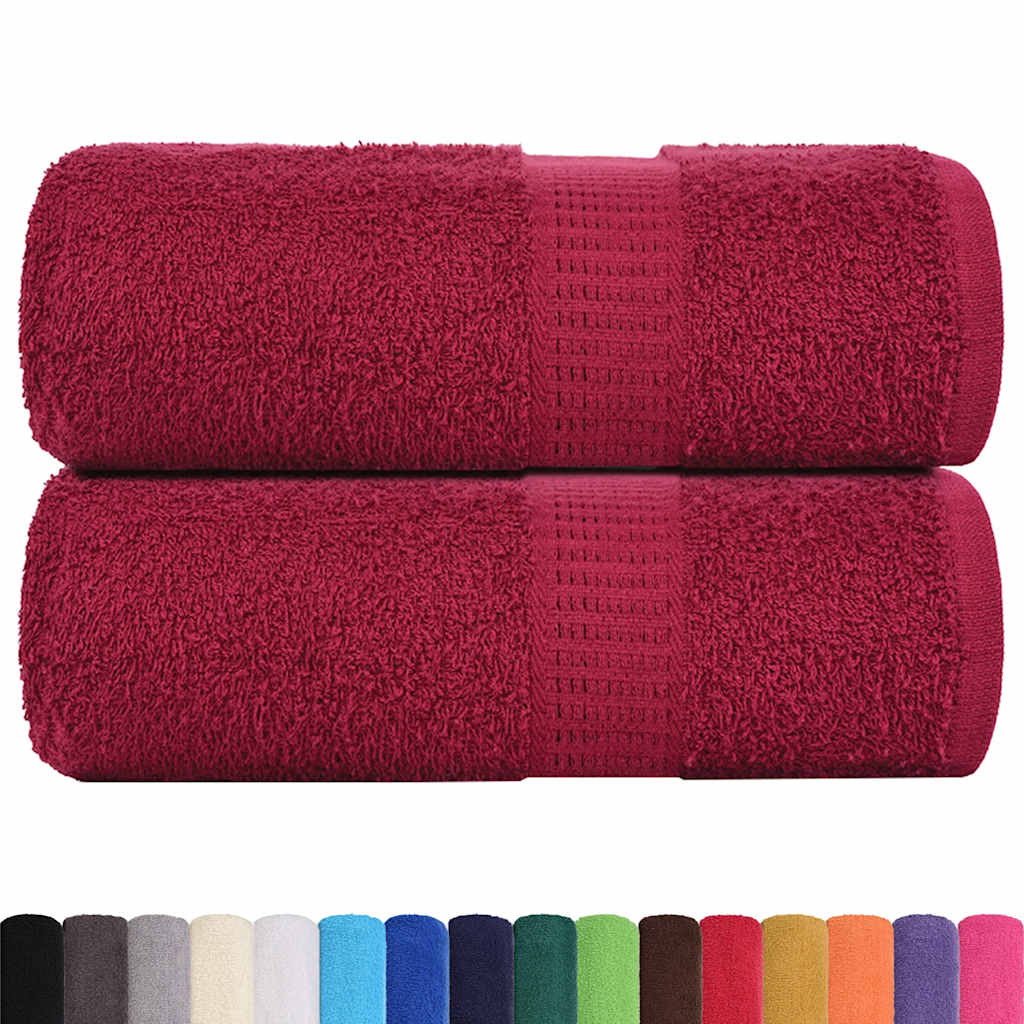 VIDAXL Gäste Wischtücher 2 PCs 30x50 cm 360 g m² 100% Baumwollburgunderrot