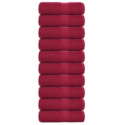 VIDAXL GAST TEHIPES 10 PCS 30 x 50 cm 360 g m² 100% Baumwollburgunderrot