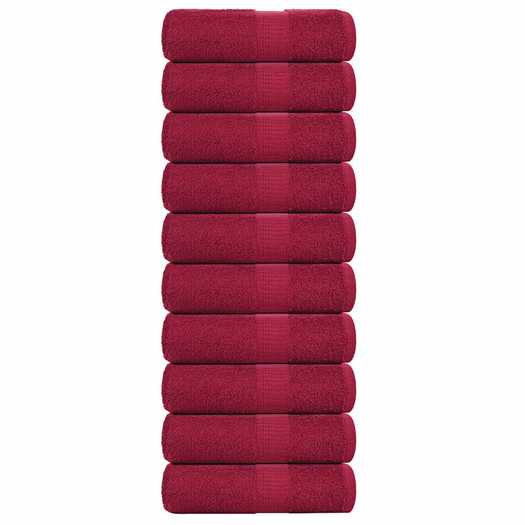 VIDAXL GAST TEHIPES 10 PCS 30 x 50 cm 360 g m² 100% Baumwollburgunderrot