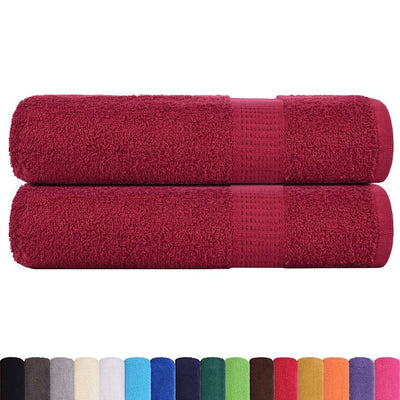VIDAXL -Handtücher 2 ST 50x100 cm 360 g m² 100% Baumwollburgundrot