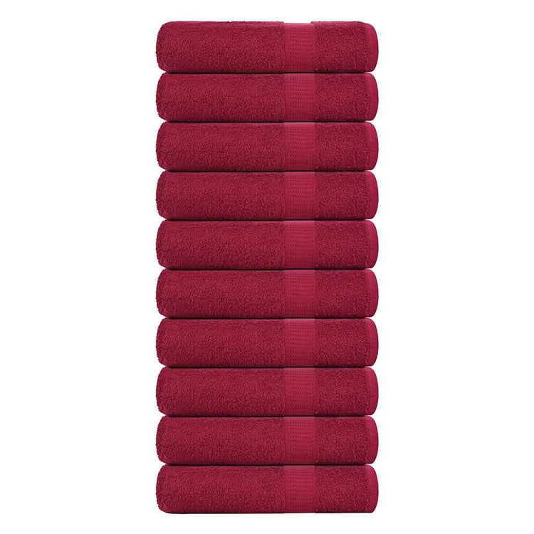 VIDAXL -Handtücher 10 ST 50x100 cm 360 g m² 100% Baumwollburgundrot