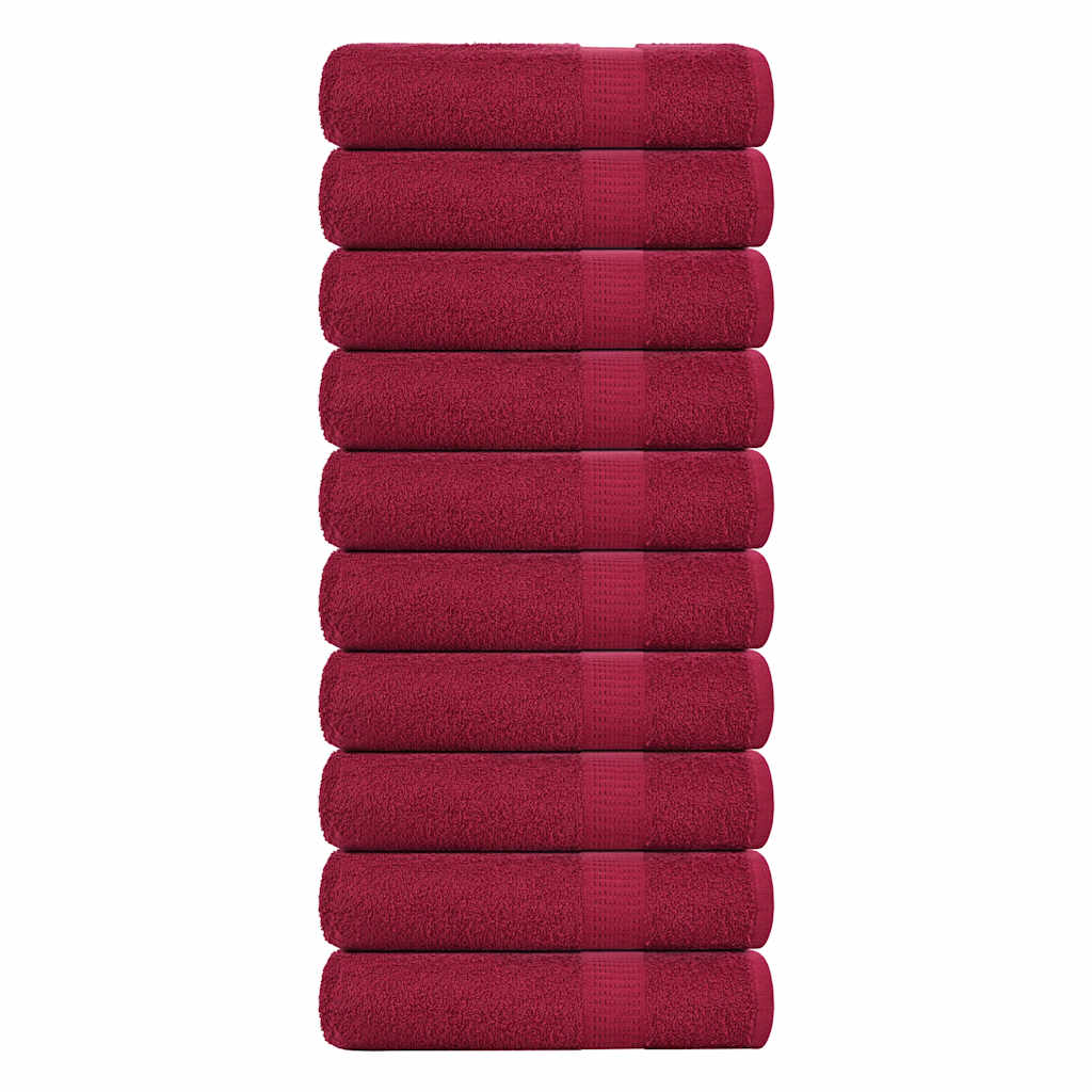 VIDAXL Duschtücher 10st 70 x 140 cm 360 g m² 100% Baumwollburgunderrot