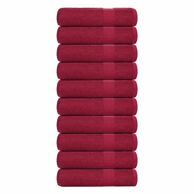 VIDAXL Duschtücher 10st 70 x 140 cm 360 g m² 100% Baumwollburgunderrot