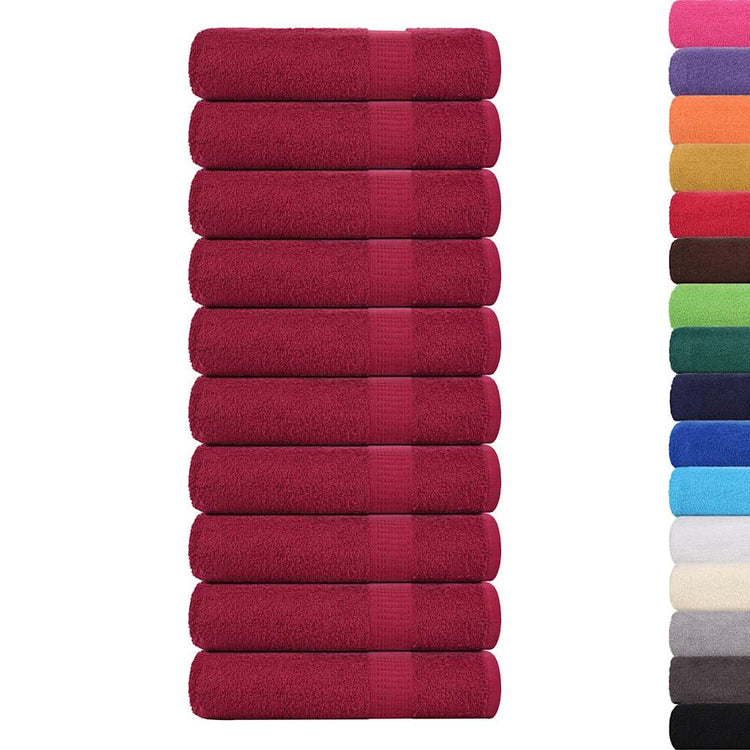 VIDAXL Duschtücher 10st 70 x 140 cm 360 g m² 100% Baumwollburgunderrot