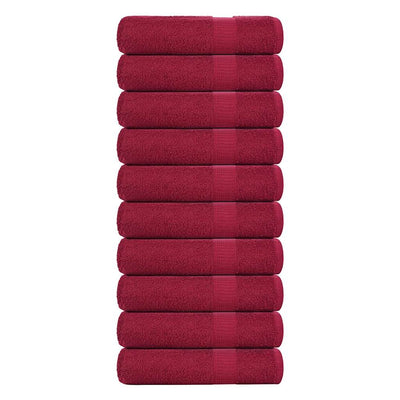 Vidaxl Badetücher 10 ST 100x150 cm 360 g m² 100% Baumwollburgunderrot