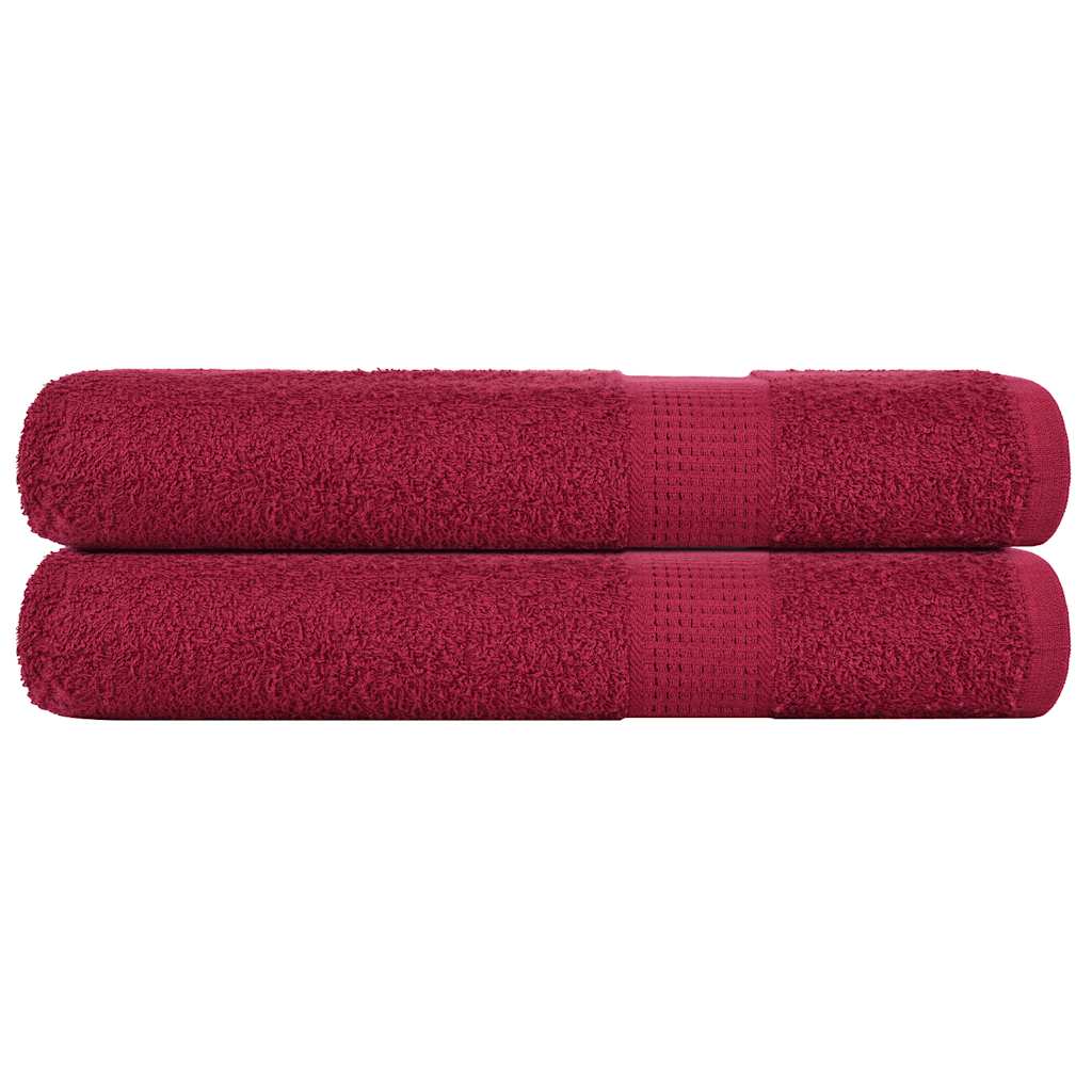 VIDAXL -Handtücher 2 ST 100x200 cm 360 g m² 100% Baumwollburgundrot