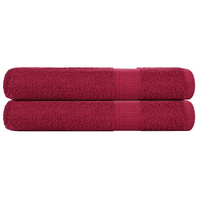VIDAXL -Handtücher 2 ST 100x200 cm 360 g m² 100% Baumwollburgundrot