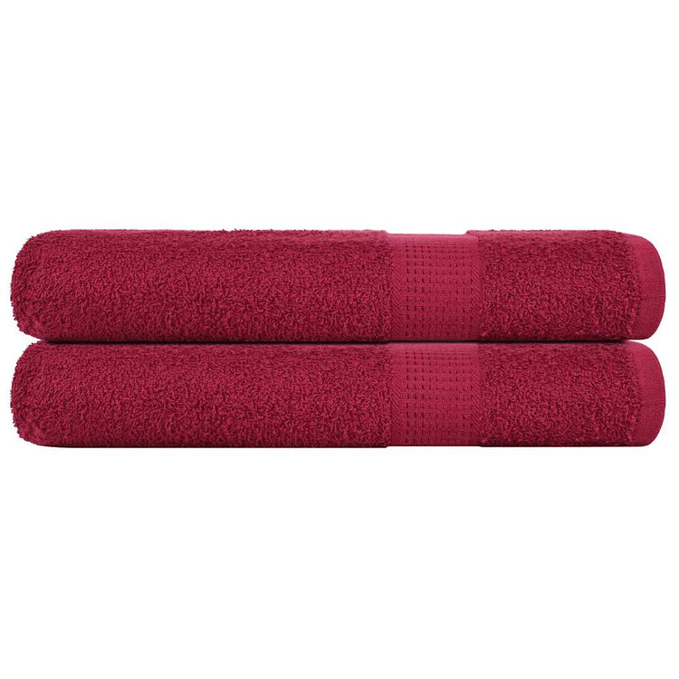 VIDAXL -Handtücher 2 ST 100x200 cm 360 g m² 100% Baumwollburgundrot