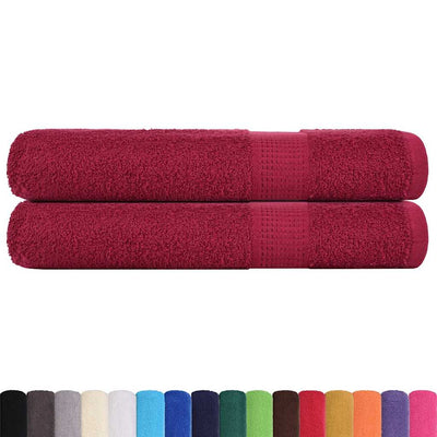 VIDAXL -Handtücher 2 ST 100x200 cm 360 g m² 100% Baumwollburgundrot