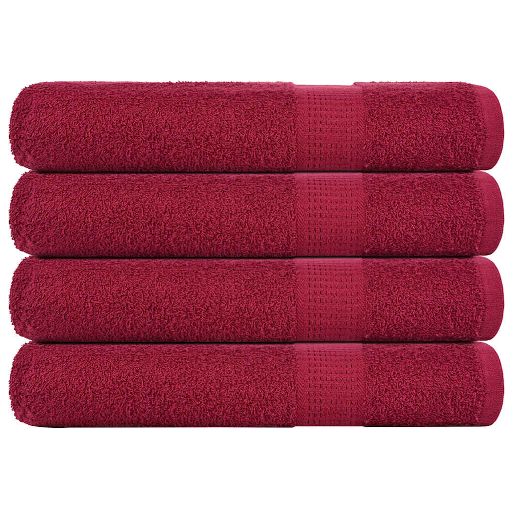 VIDAXL -Handtücher 4 Stcs 100x200 cm 360 g m² 100% Baumwollburgundrot