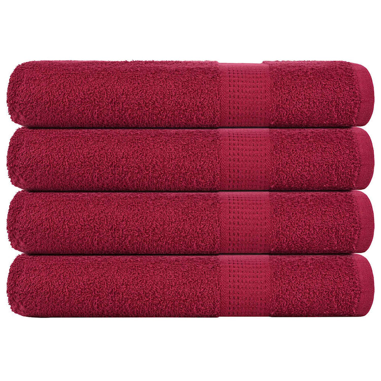 VIDAXL -Handtücher 4 Stcs 100x200 cm 360 g m² 100% Baumwollburgundrot