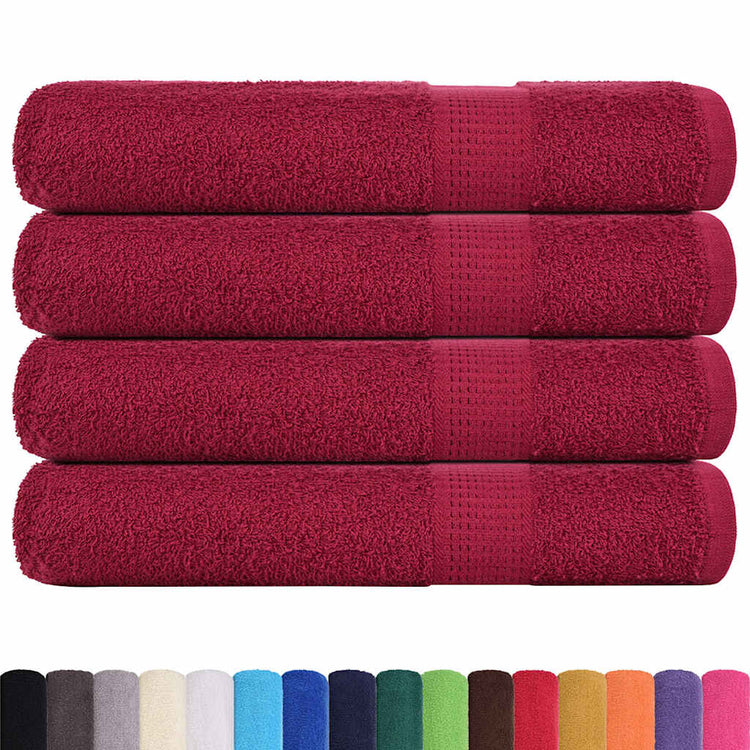 VIDAXL -Handtücher 4 Stcs 100x200 cm 360 g m² 100% Baumwollburgundrot