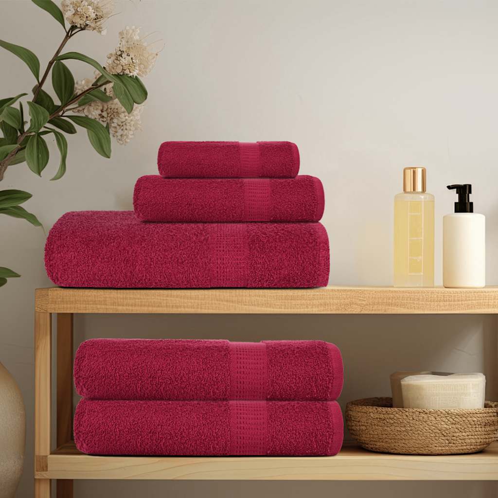 VIDAXL -Handtücher 4 Stcs 100x200 cm 360 g m² 100% Baumwollburgundrot