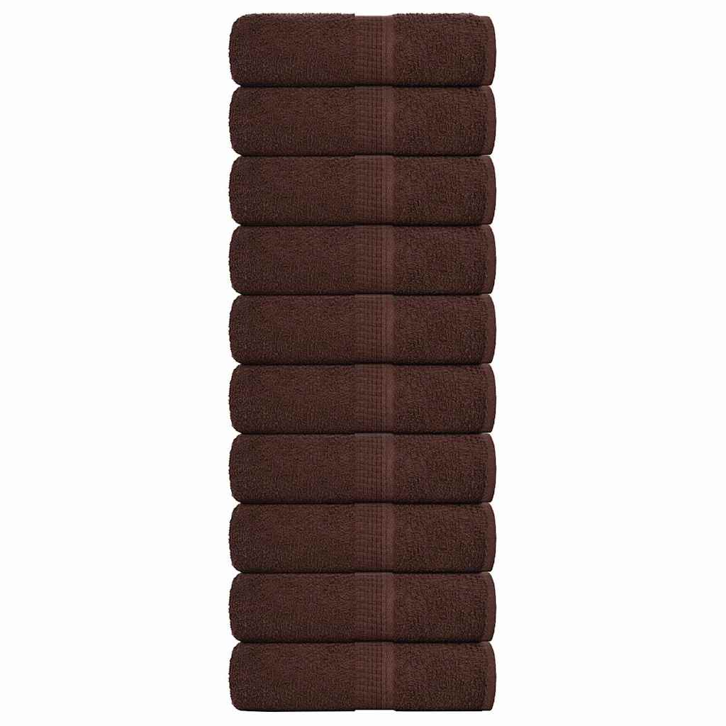 Vidaxl -Seifenwischtücher 10 ST 30 x 30 cm 360 g m² 100% Baumwollbraun