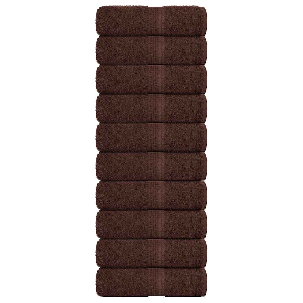 VIDAXL GAST WIPES 10 PCs 30 x 50 cm 360 g m² 100% Baumwollbraun