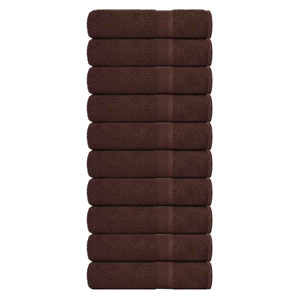 VIDAXL -Handtücher 10 ST 50x100 cm 360 g m² 100% Baumwollbraun