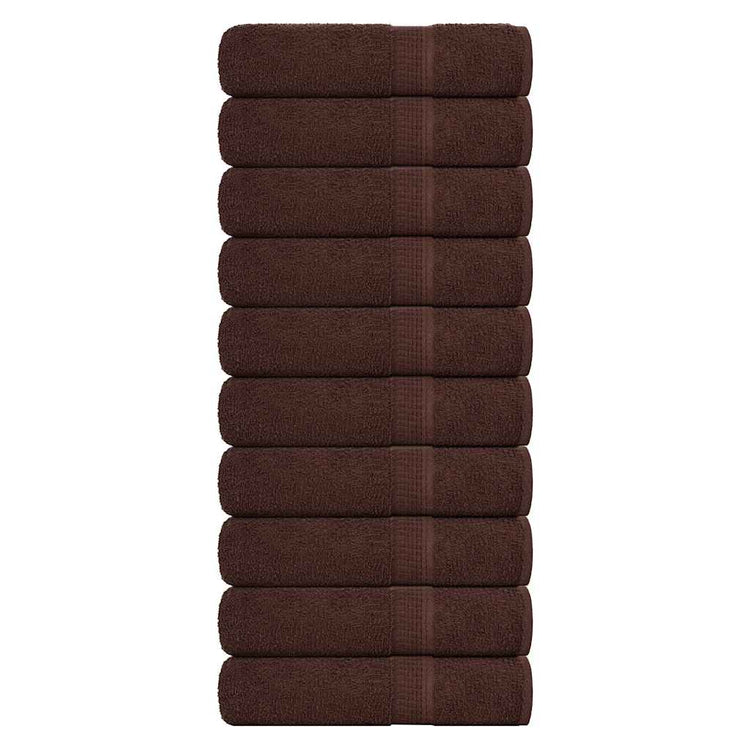 VIDAXL -Handtücher 10 ST 50x100 cm 360 g m² 100% Baumwollbraun