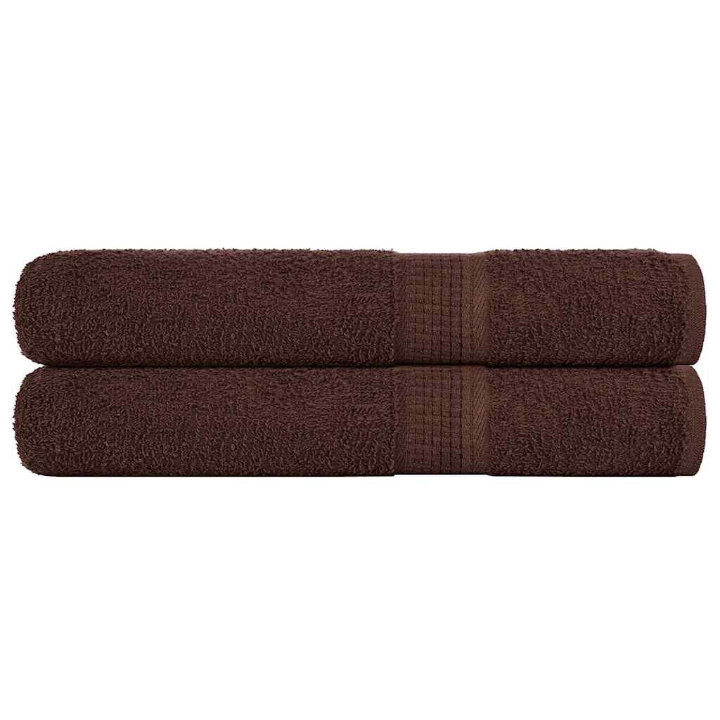 VIDAXL -Handtücher 2 PCs 100x200 cm 360 g m² 100% Baumwollbraun