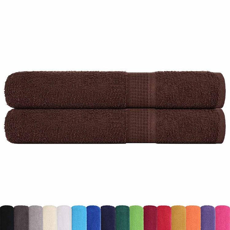 VIDAXL -Handtücher 2 PCs 100x200 cm 360 g m² 100% Baumwollbraun
