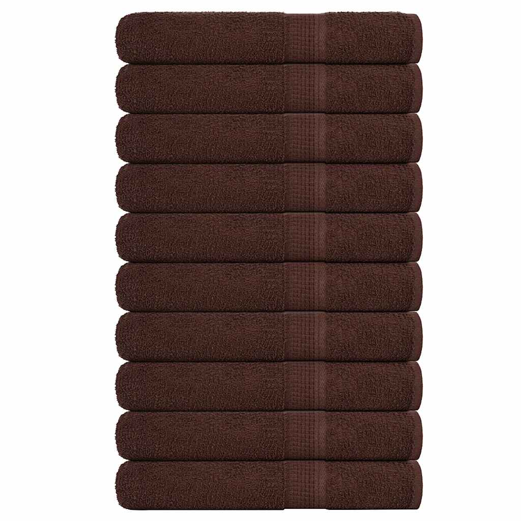VIDAXL -Handtücher 10 Stcs 100x200 cm 360 g m² 100% Baumwollbraun