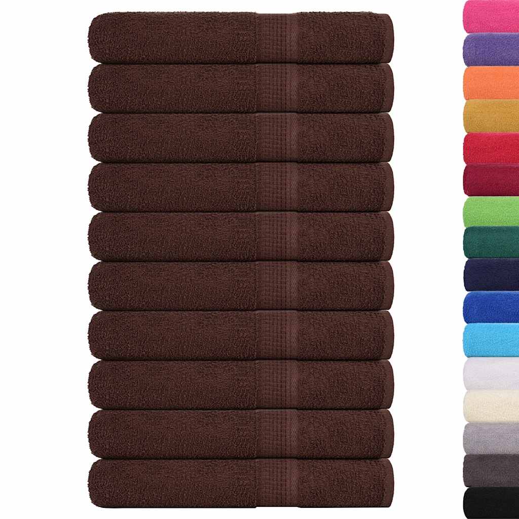 VIDAXL -Handtücher 10 Stcs 100x200 cm 360 g m² 100% Baumwollbraun