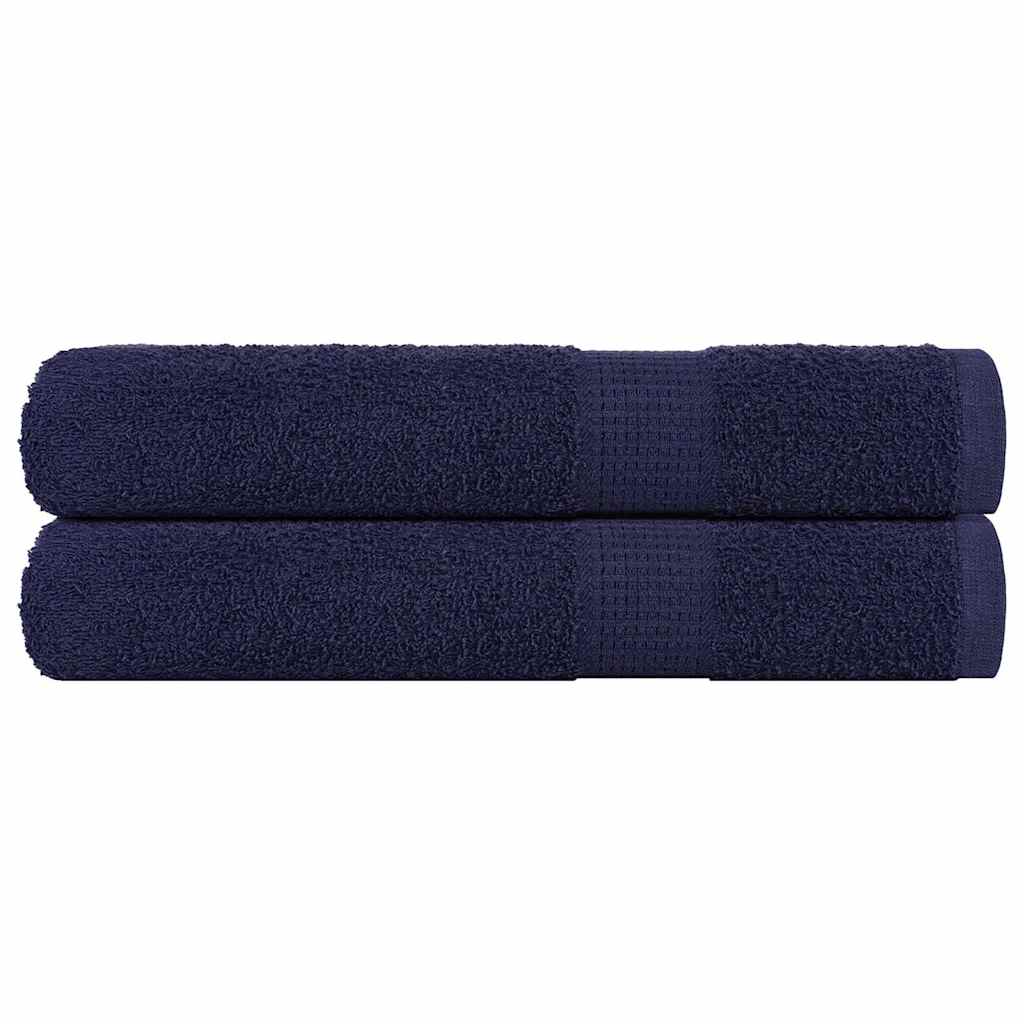 VIDAXL -Handtücher 2 PCs 100x200 cm 360 g m² 100% Baumwollmarineblau