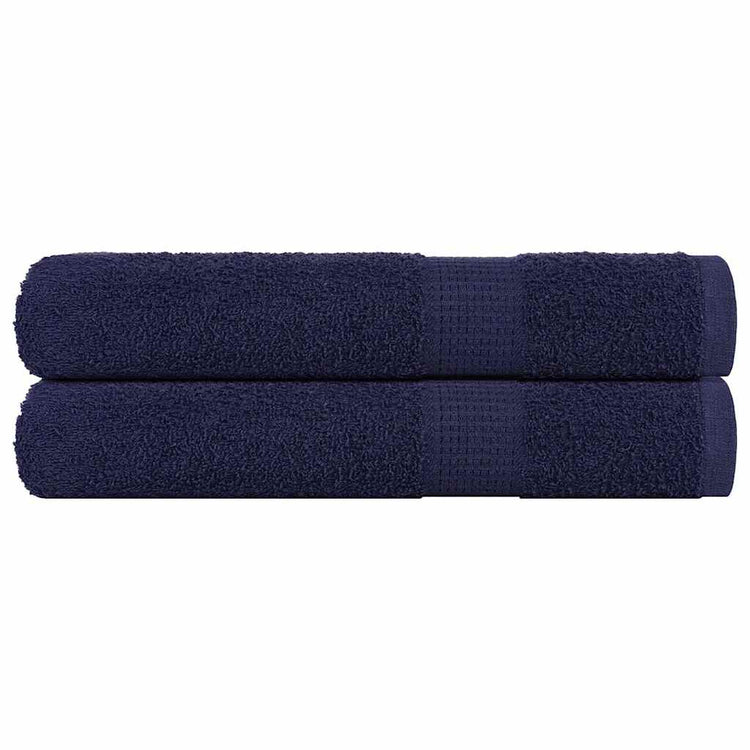 VIDAXL -Handtücher 2 PCs 100x200 cm 360 g m² 100% Baumwollmarineblau
