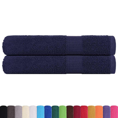 VIDAXL -Handtücher 2 PCs 100x200 cm 360 g m² 100% Baumwollmarineblau