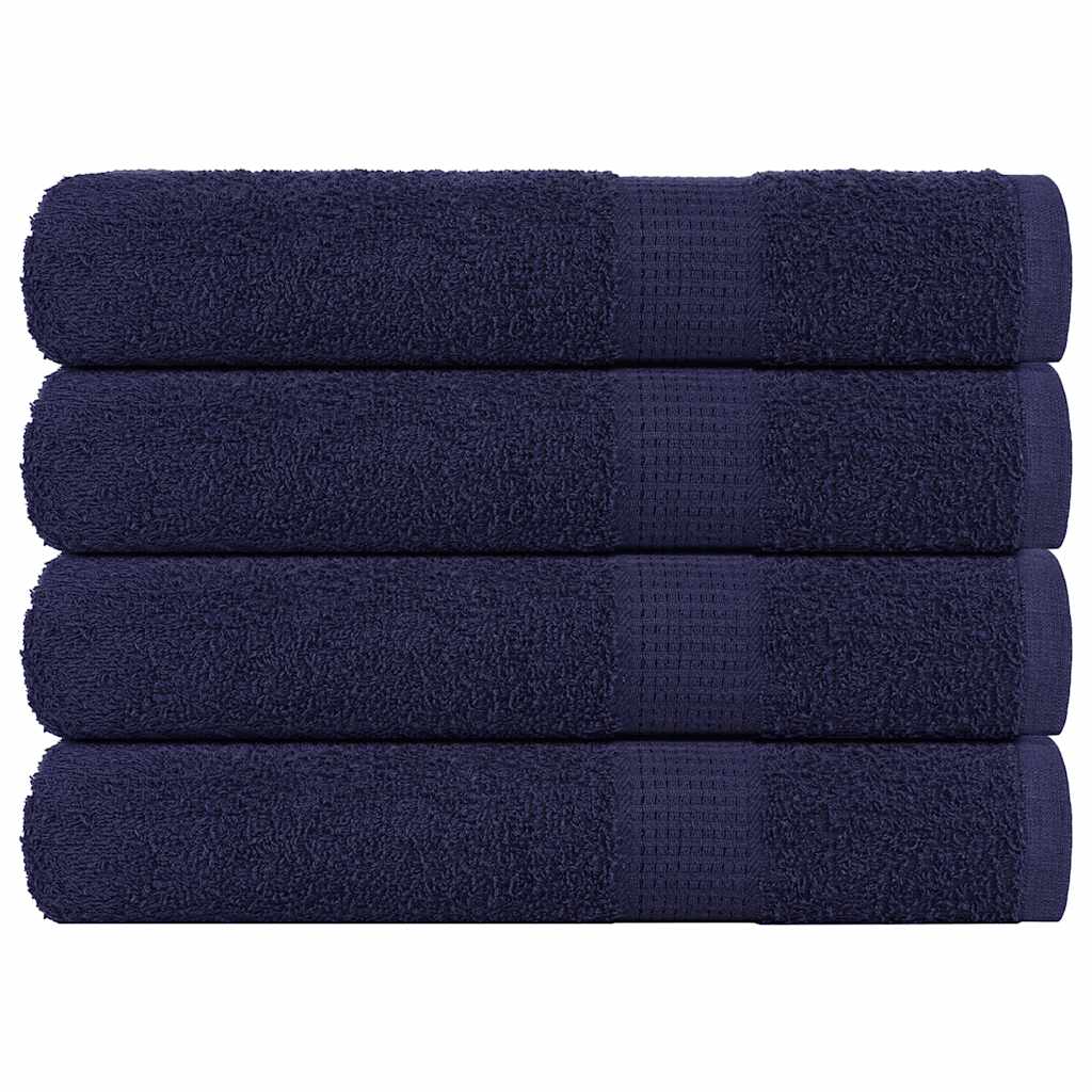 VIDAXL -Handtücher 4 PCs 100x200 cm 360 g m² 100% Baumwollmarineblau