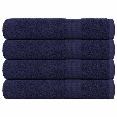 VIDAXL -Handtücher 4 PCs 100x200 cm 360 g m² 100% Baumwollmarineblau