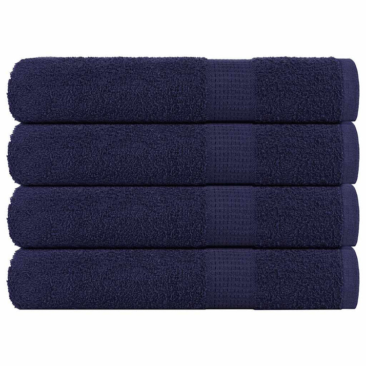 VIDAXL -Handtücher 4 PCs 100x200 cm 360 g m² 100% Baumwollmarineblau