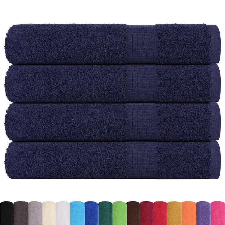 VIDAXL -Handtücher 4 PCs 100x200 cm 360 g m² 100% Baumwollmarineblau