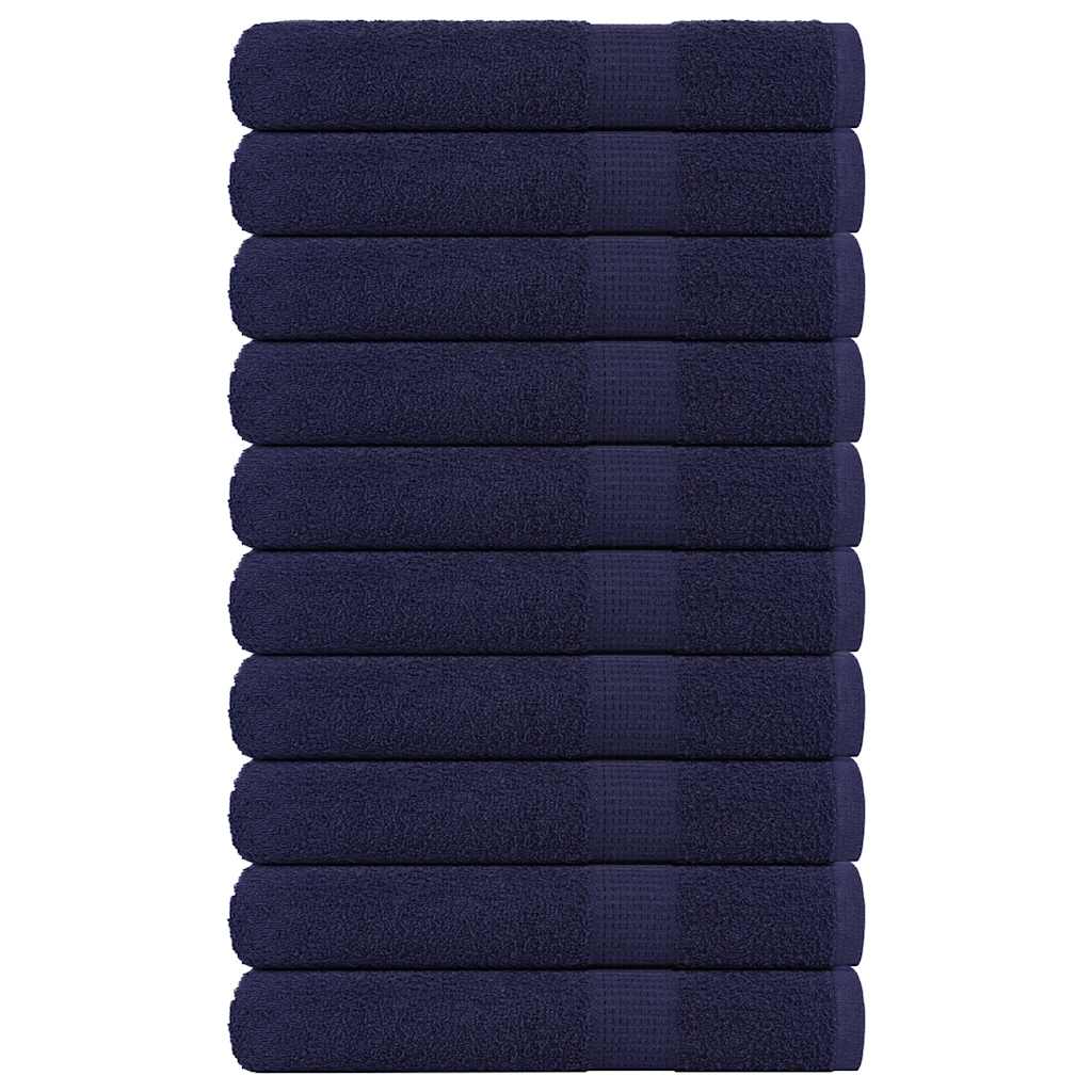 VIDAXL -Handtücher 10 PC 100x200 cm 360 g m² 100% Baumwollmarineblau