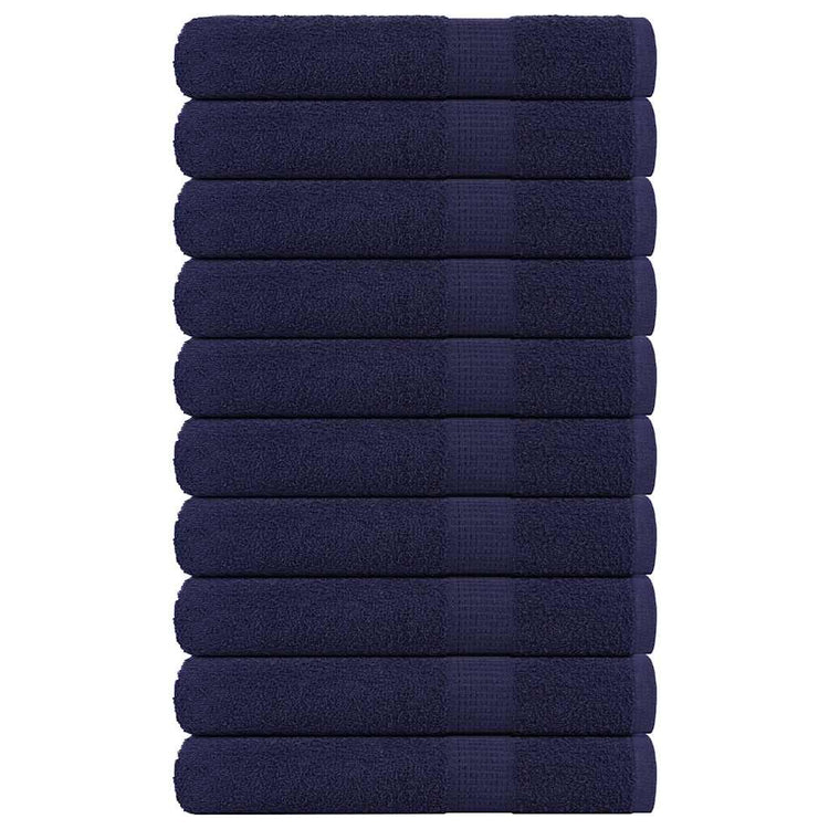 VIDAXL -Handtücher 10 PC 100x200 cm 360 g m² 100% Baumwollmarineblau