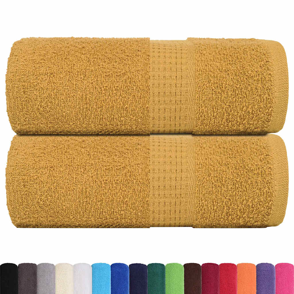 Vidaxl Gäste Wisch 2 ST 30x50 cm 360 g m² 100% Baumwollgoldfarbe