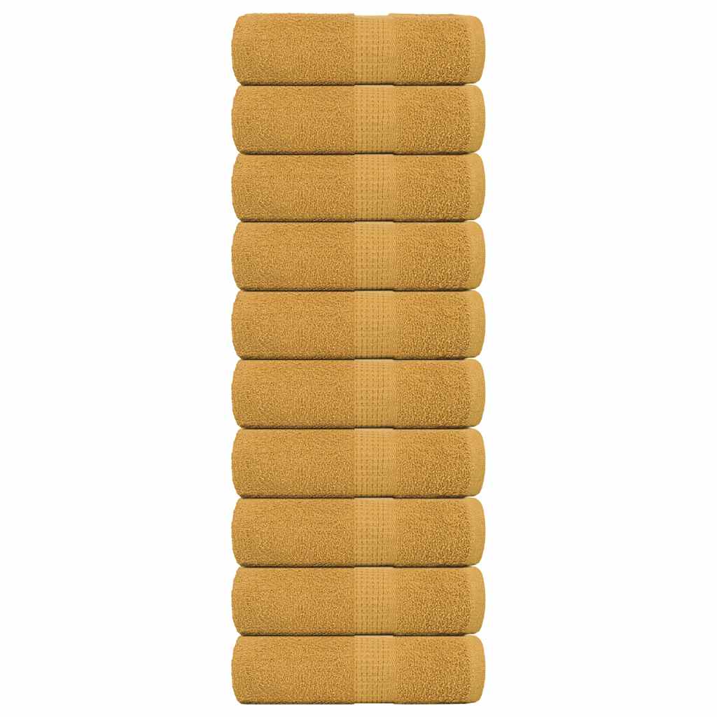 Vidaxl Gäste Wischtücher 10 PCs 30x50 cm 360 g m² 100% Baumwollgoldfarbe