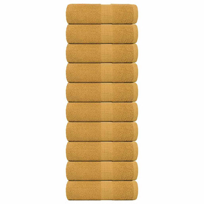 Vidaxl Gäste Wischtücher 10 PCs 30x50 cm 360 g m² 100% Baumwollgoldfarbe